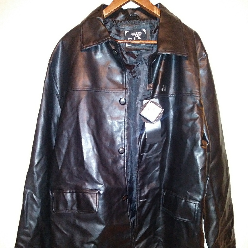 Men Emporio Collezione Black Leather Jacket